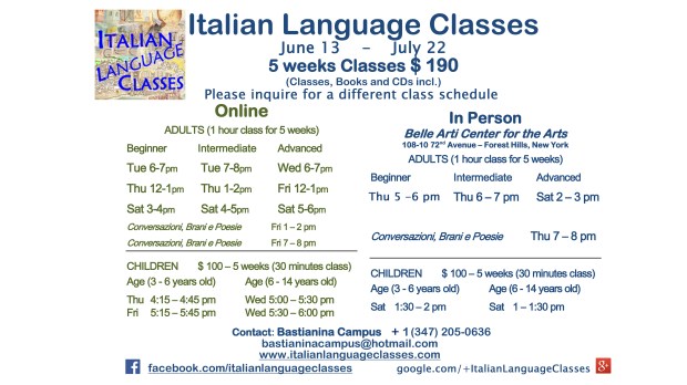 June July 2017 Italian Language Classes