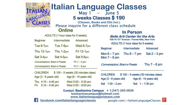 May June 2017 Italian Language Classes