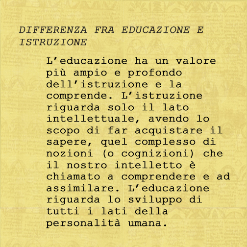 Differenza fra Educazione e Istruzione
