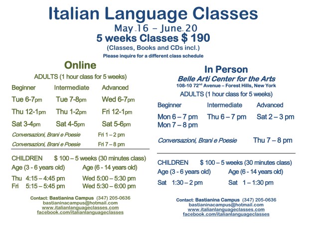 May June 2016 Italian Language Classes